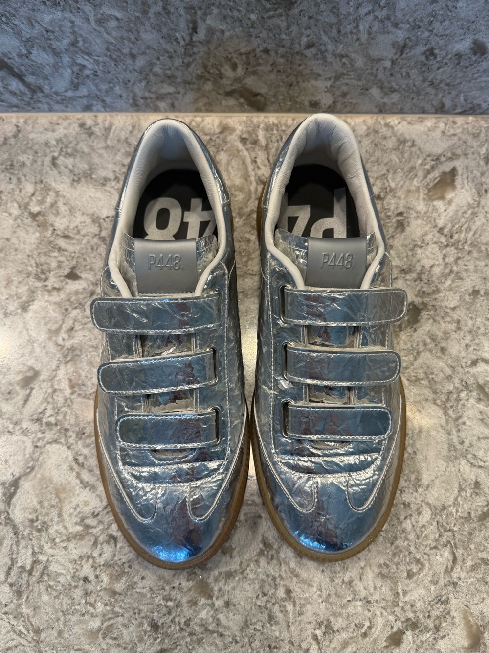 P448 Women’s Metallic Silver Velcro Sneakers